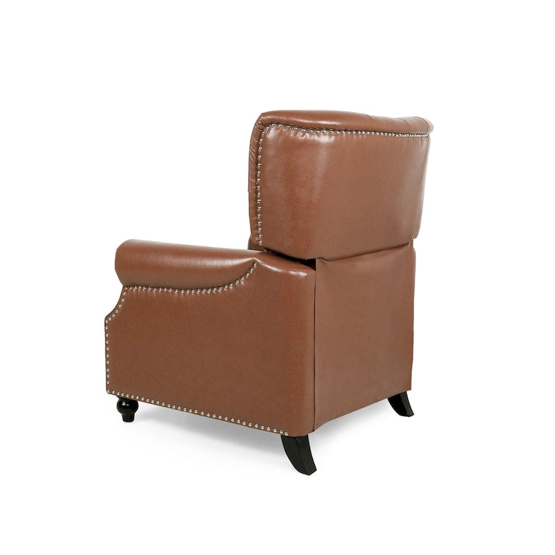Fauteuil inclinable à pousser, Repose-pieds, Dossier capitonné, Clous décoratifs