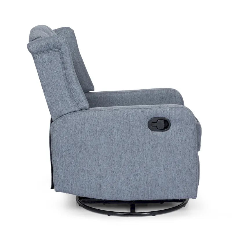 Fauteuil inclinable manuel au design classique avec pivotant à 360 degrés, fauteuil de relaxation pour le salon