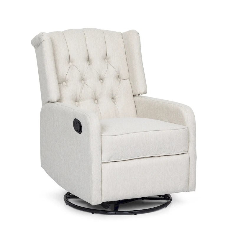Fauteuil inclinable manuel au design classique avec pivotant à 360 degrés, fauteuil de relaxation pour le salon