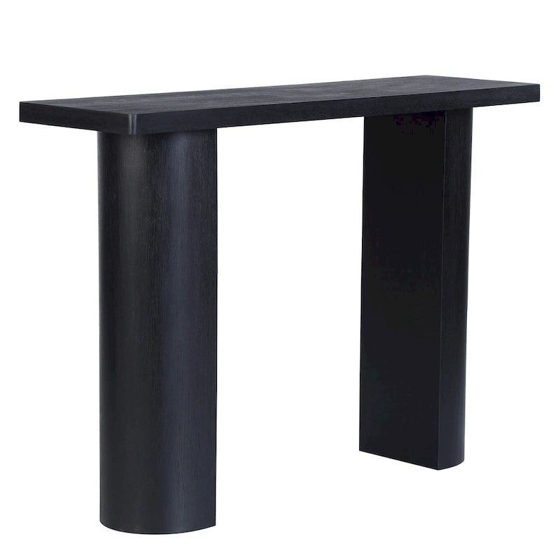 Console demi-lune en bois de manguier de