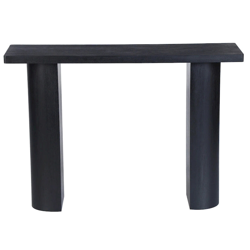 Console demi-lune en bois de manguier de