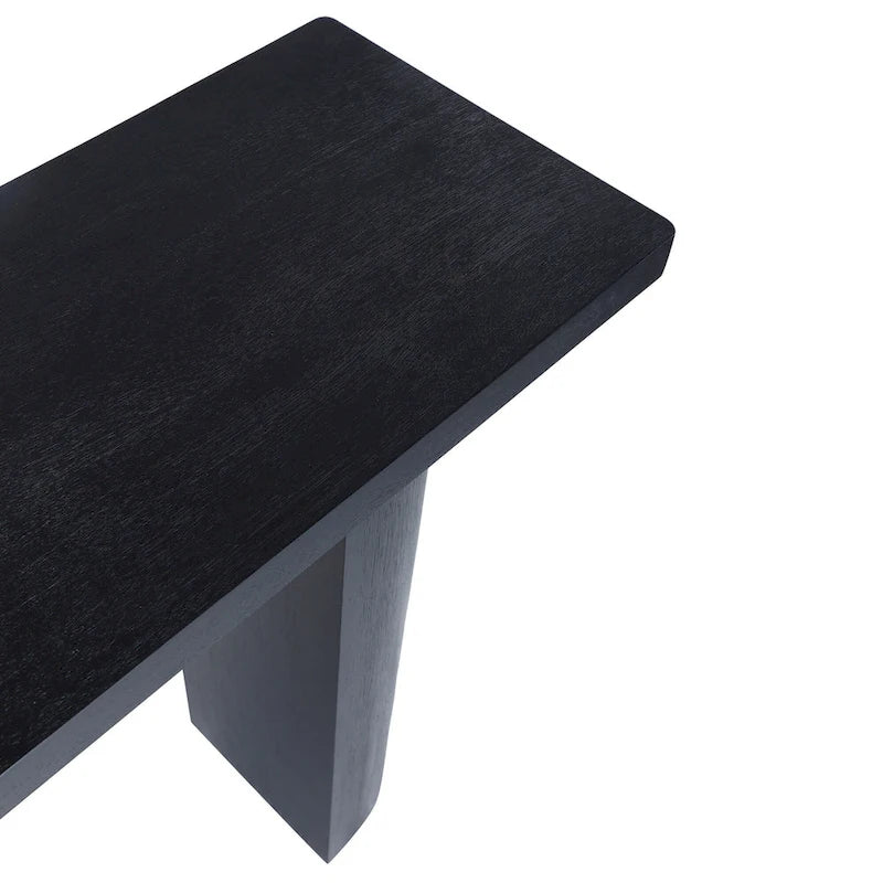 Console demi-lune en bois de manguier de