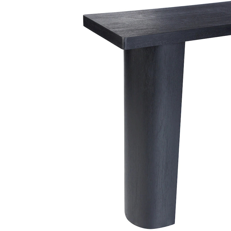 Console demi-lune en bois de manguier de