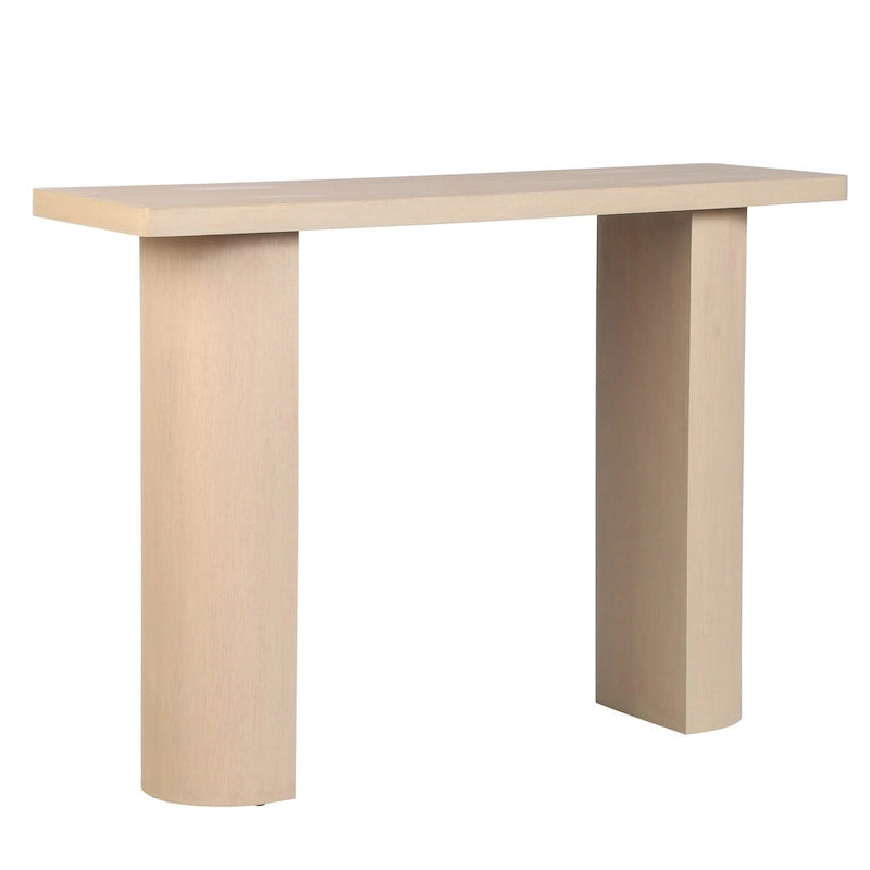 Console demi-lune en bois de manguier de