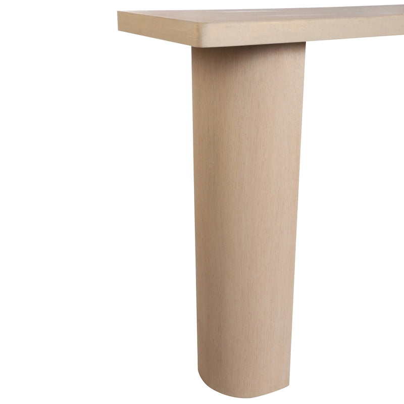 Console demi-lune en bois de manguier de