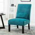 Fauteuil d'appoint dossier haut en polyester bleu sarcelle 31,75 po
