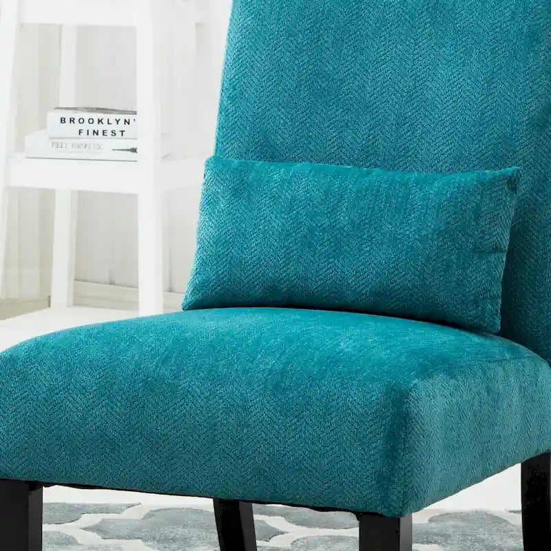 Fauteuil d'appoint dossier haut en polyester bleu sarcelle 31,75 po