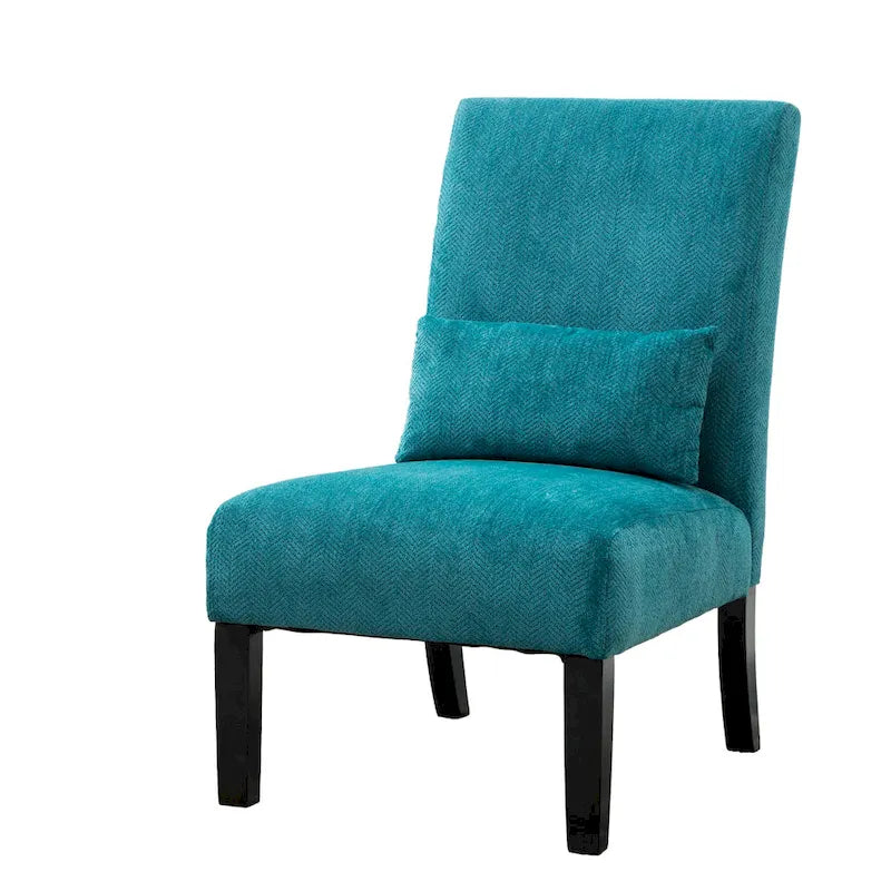 Fauteuil d'appoint dossier haut en polyester bleu sarcelle 31,75 po