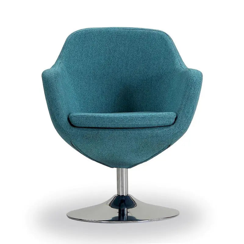 Manhattan Comfort Fauteuil pivotant d'appoint Caisson en similicuir chromé poli