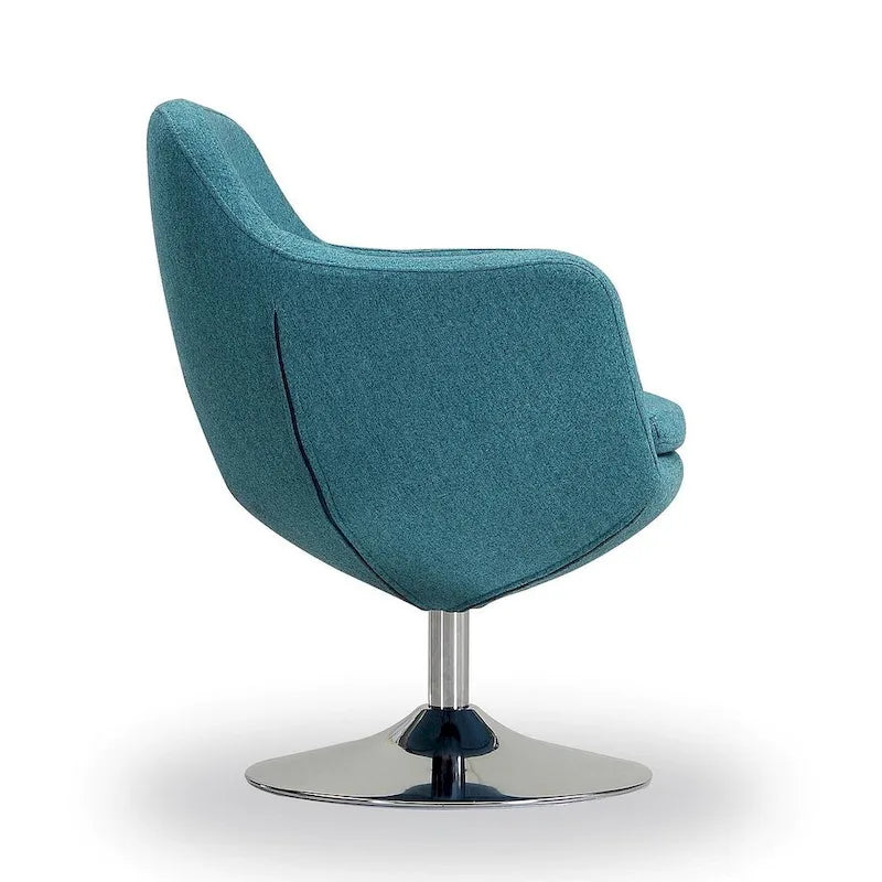 Manhattan Comfort Fauteuil pivotant d'appoint Caisson en similicuir chromé poli