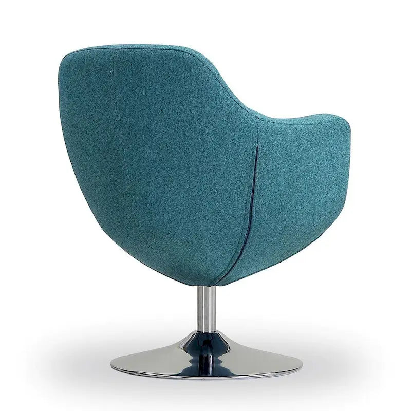 Manhattan Comfort Fauteuil pivotant d'appoint Caisson en similicuir chromé poli