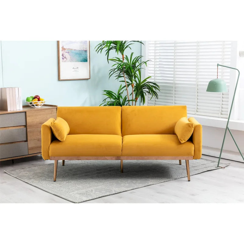 Causeuse convertible en velours avec fonction lit