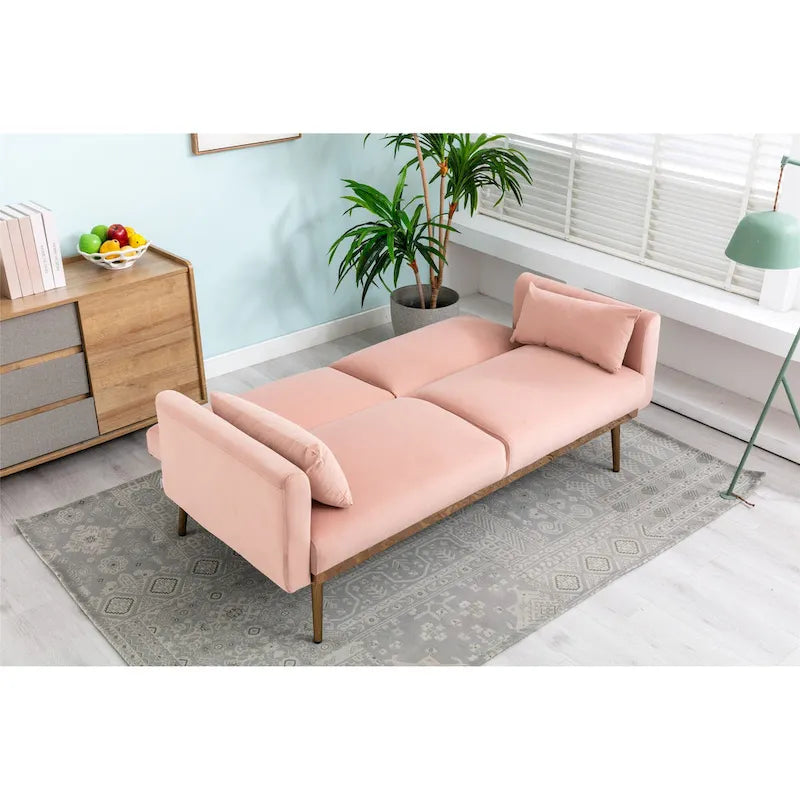 Causeuse convertible en velours avec fonction lit
