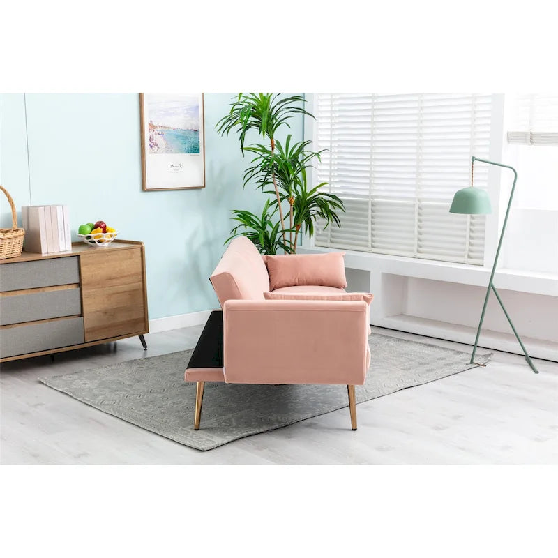 Causeuse convertible en velours avec fonction lit