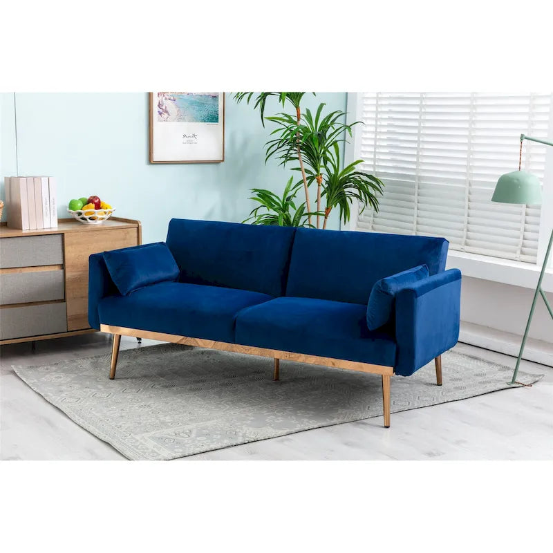 Causeuse convertible en velours avec fonction lit