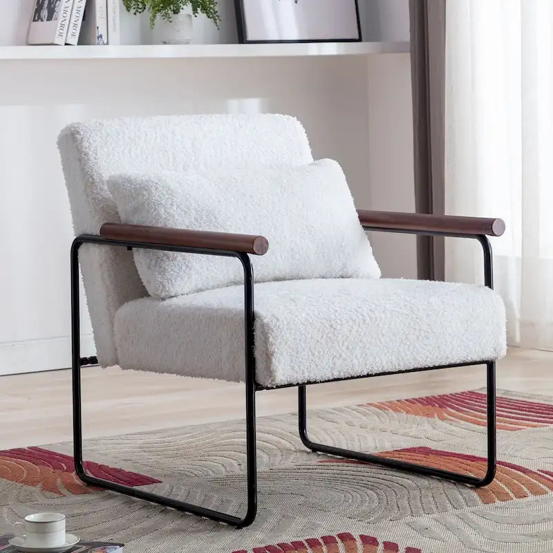 Fauteuil d'appoint en bois pour salon ou chambre