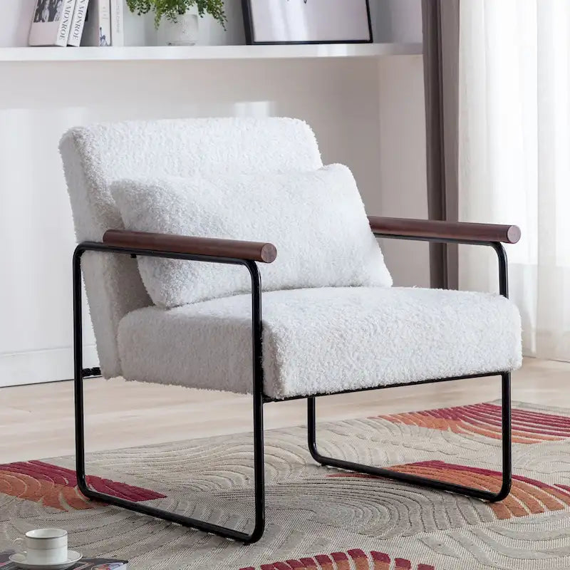 Fauteuil d'appoint en bois pour salon ou chambre