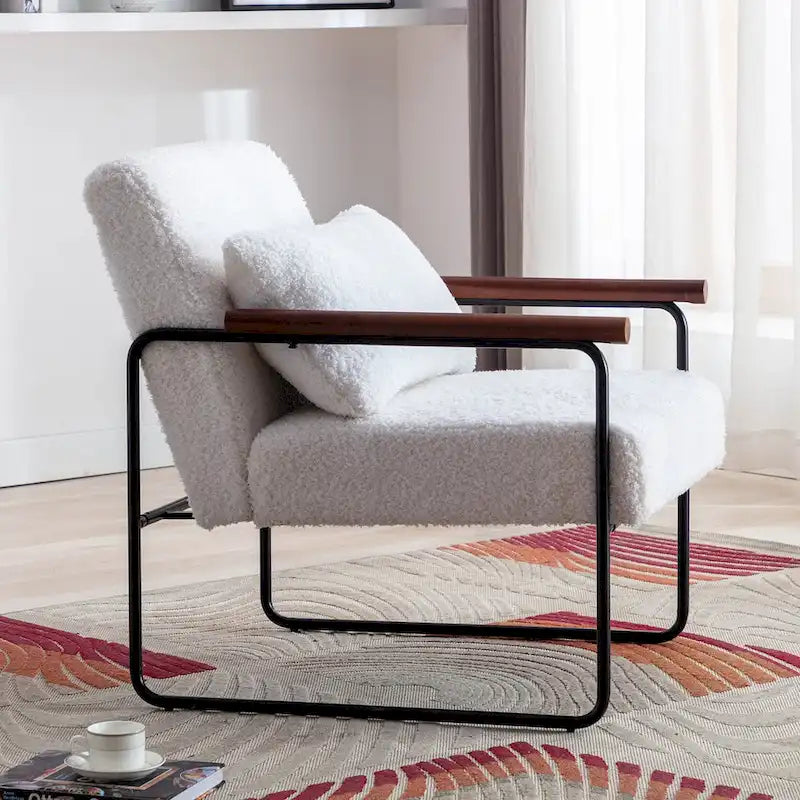 Fauteuil d'appoint en bois pour salon ou chambre
