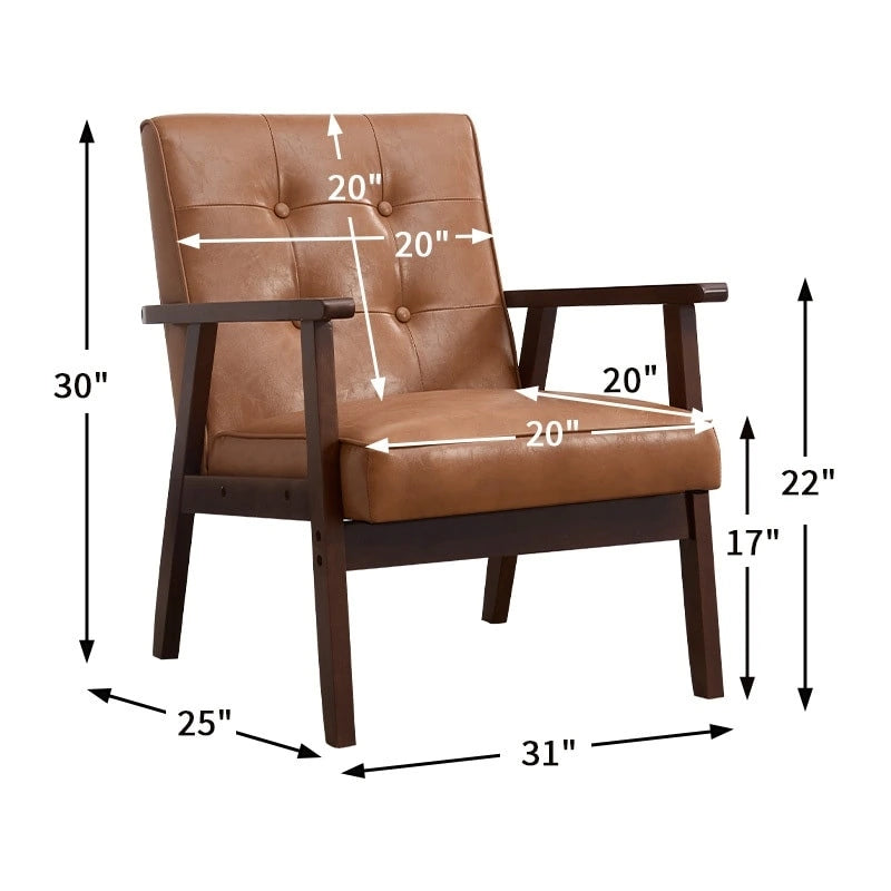 Fauteuil d'appoint en bois pour salon ou chambre
