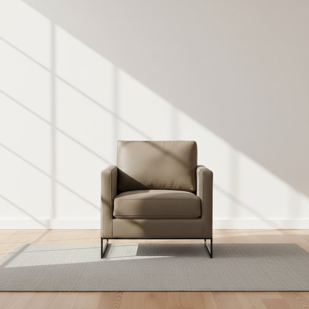 Fauteuil moderne en velours avec piètement en acier noir - 35