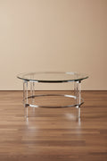 Elowen Round Glass Coffee Table by Christopher Knight Home - 35.5L x 35.5W x 18H
