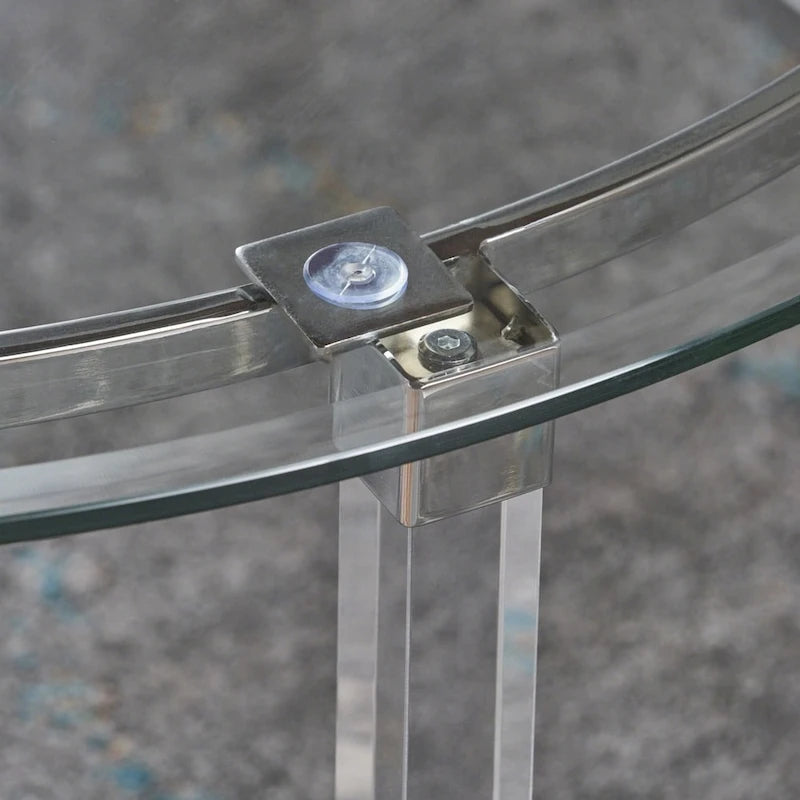 Table basse ronde en verre par - 35,5L x 35,5W x 18H