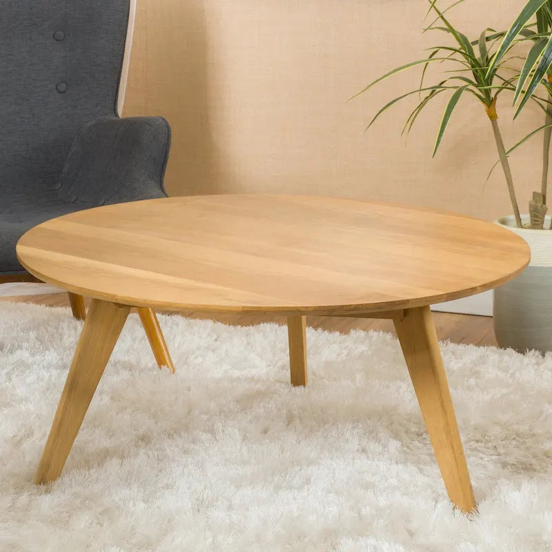 Table basse ronde en bois d'acacia par