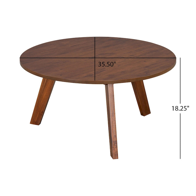 Table basse ronde en bois d'acacia par