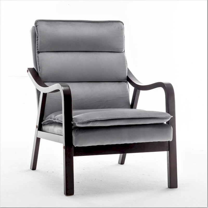 Fauteuil en velours  24.8, style moderne du milieu du siècle