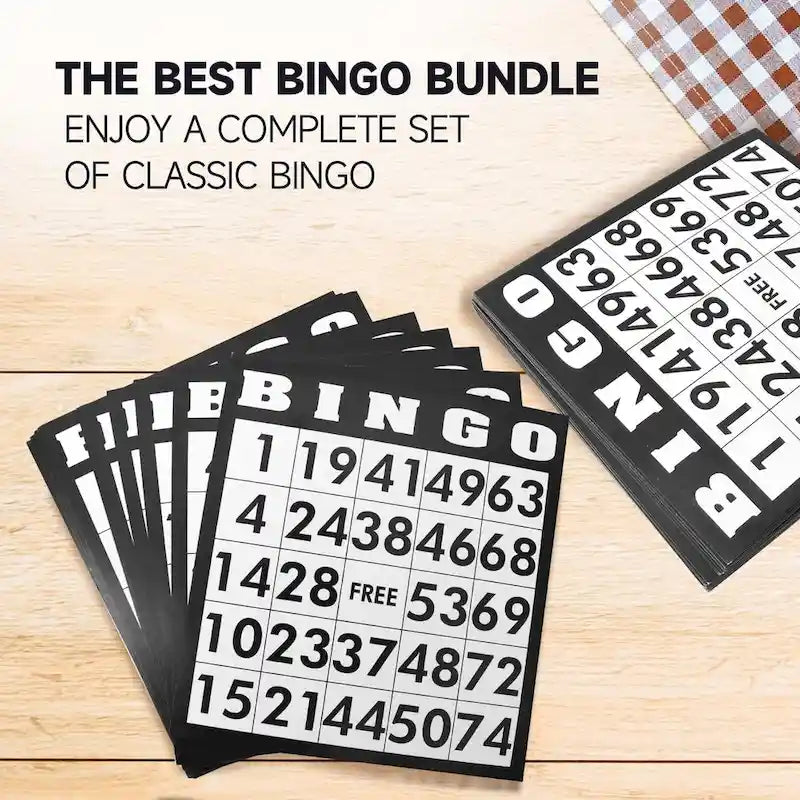 Jeu de Bingo Classique pour Enfants et Adultes, Famille - Cage de Loto et Plateau, 75 Boules de Bingo, 150 Jetons de Bingo, 18 Cartons de Bingo