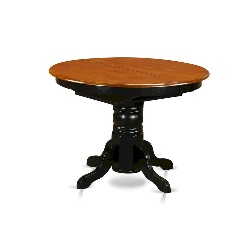 East West Furniture Table de cuisine moderne – un plateau de table à manger ovale avec rallonge papillon et base piédestal, (Options de finition)