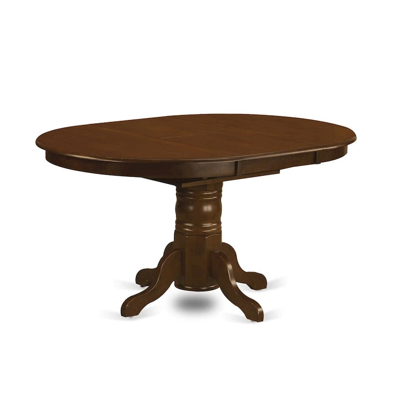 East West Furniture Table de cuisine moderne – un plateau de table à manger ovale avec rallonge papillon et base piédestal, (Options de finition)