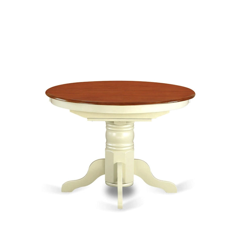 East West Furniture Table de cuisine moderne – un plateau de table à manger ovale avec rallonge papillon et base piédestal, (Options de finition)