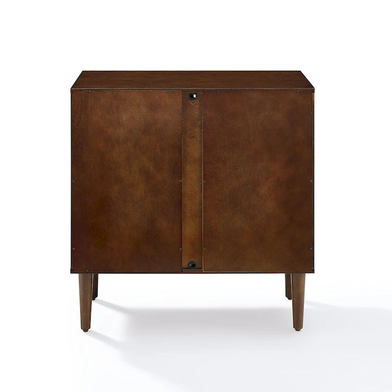 Meuble de rangement en bois Mid-Century avec étagère réglable et ferrures dorées pour le salon