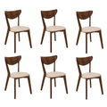 Markus Tan and Chestnut Open Back Dining Chairs (Set of 6)