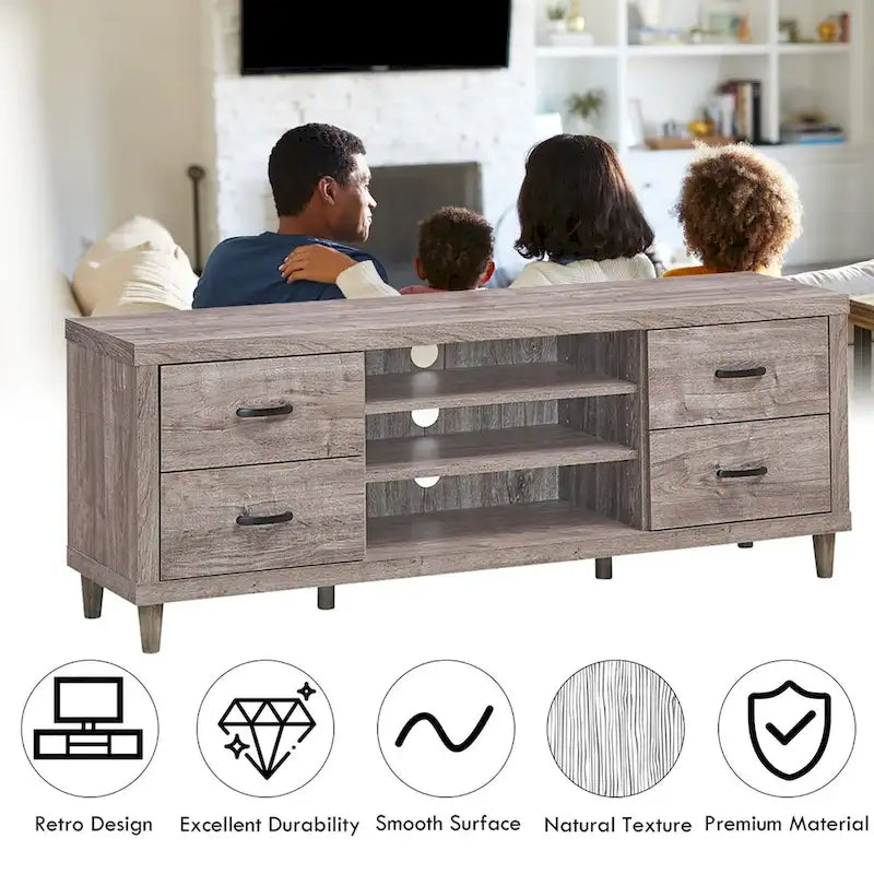 Meuble TV avec rangements pour téléviseurs jusqu'à 65 pouces - Voir détails