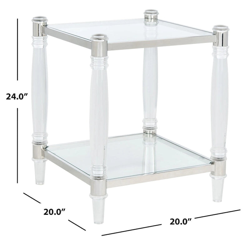 Table d'appoint en acrylique Couture – 20 l x 20 P x 24 H – 20 l x 20 P x 24 H
