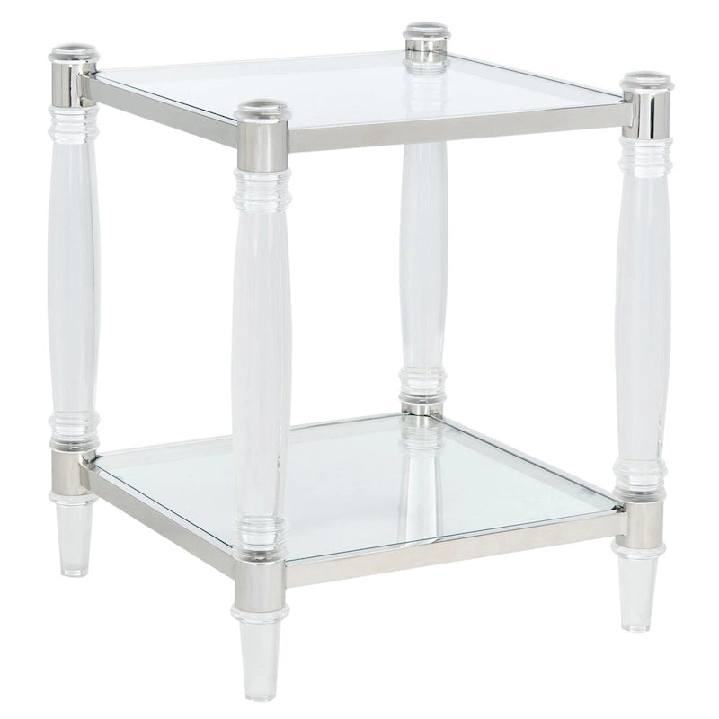 Table d'appoint en acrylique Couture – 20 l x 20 P x 24 H – 20 l x 20 P x 24 H