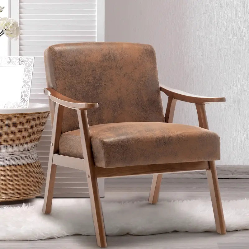 Fauteuil d'appoint à cadre en bois massif