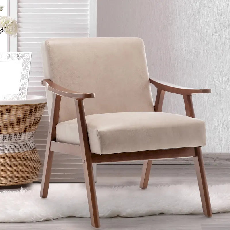 Fauteuil d'appoint à cadre en bois massif