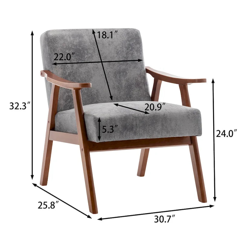 Fauteuil d'appoint à cadre en bois massif