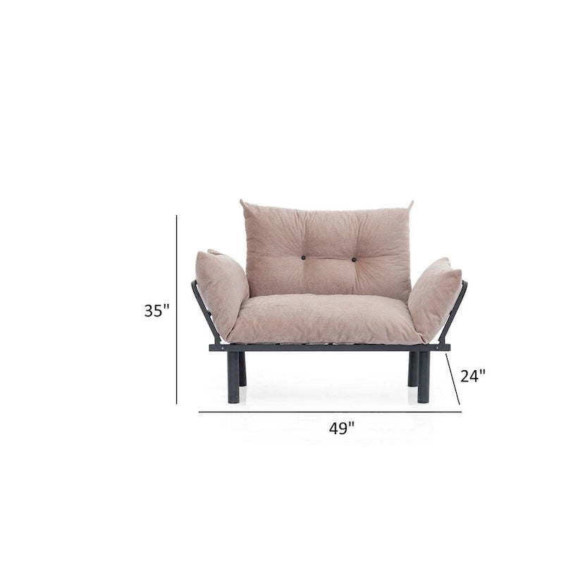 Futon causeuse, cadre pliable