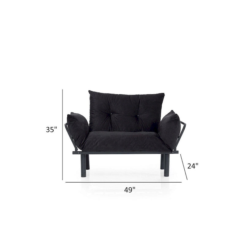 Futon causeuse, cadre pliable