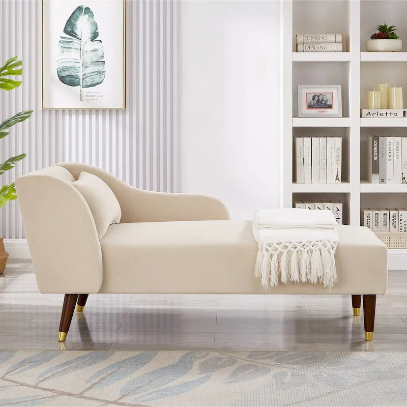 Chaise longue moderne en velours