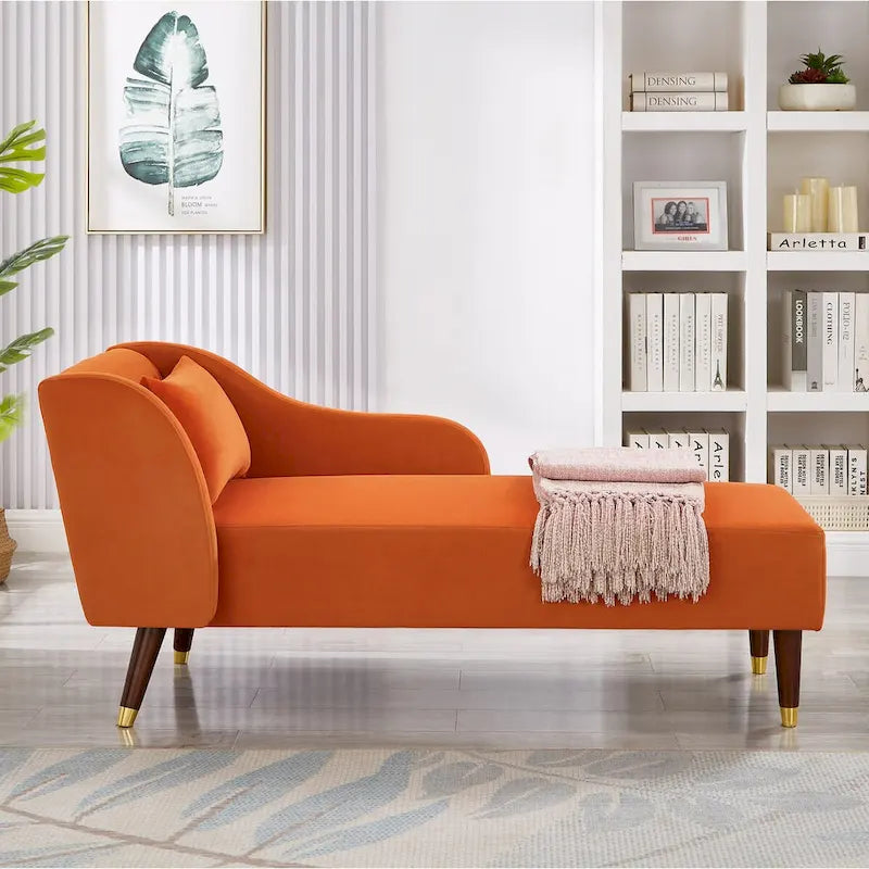 Chaise longue moderne en velours
