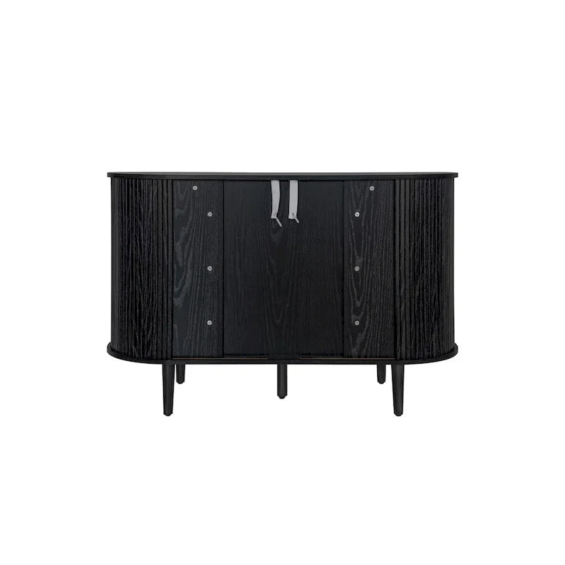 Meuble d'appoint avec portes tambours coulissantes en douceur