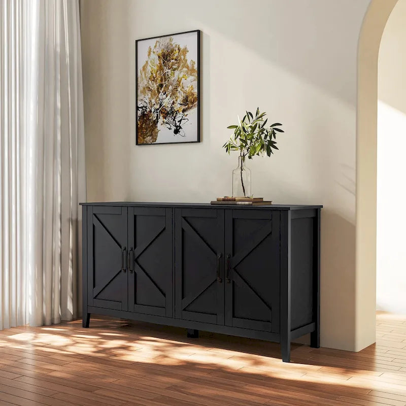 59 Freestanding Storage Cabinet with 4 Doors Buffet/Sideboard