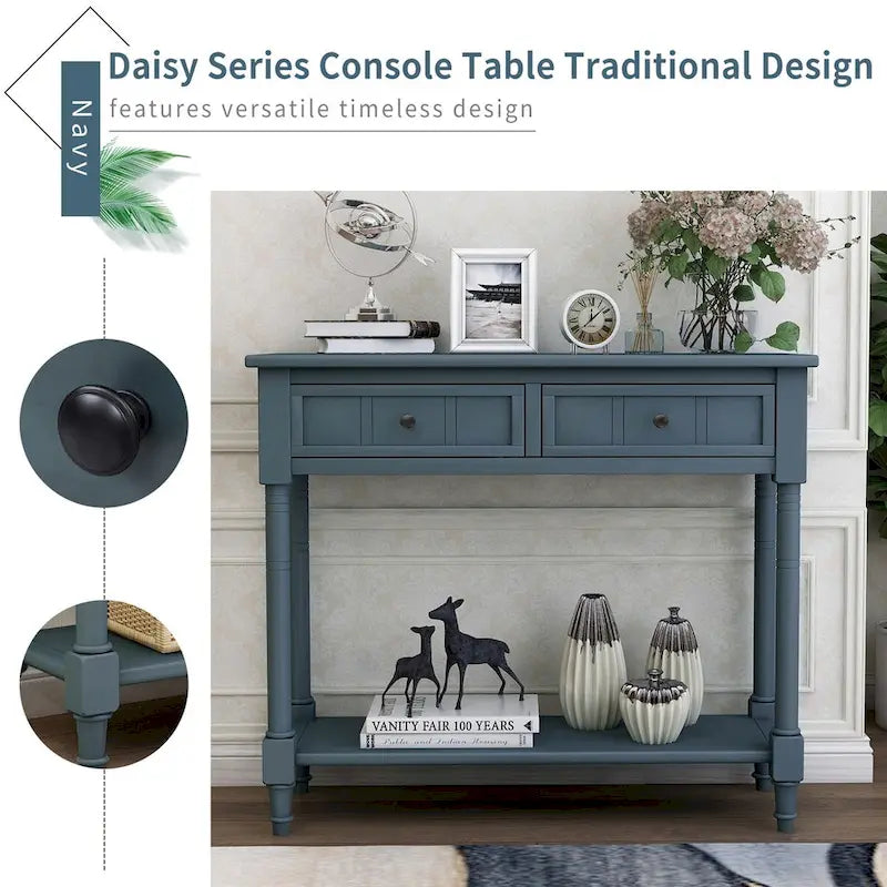 Console Daisy avec 2 tiroirs et étagère inférieure