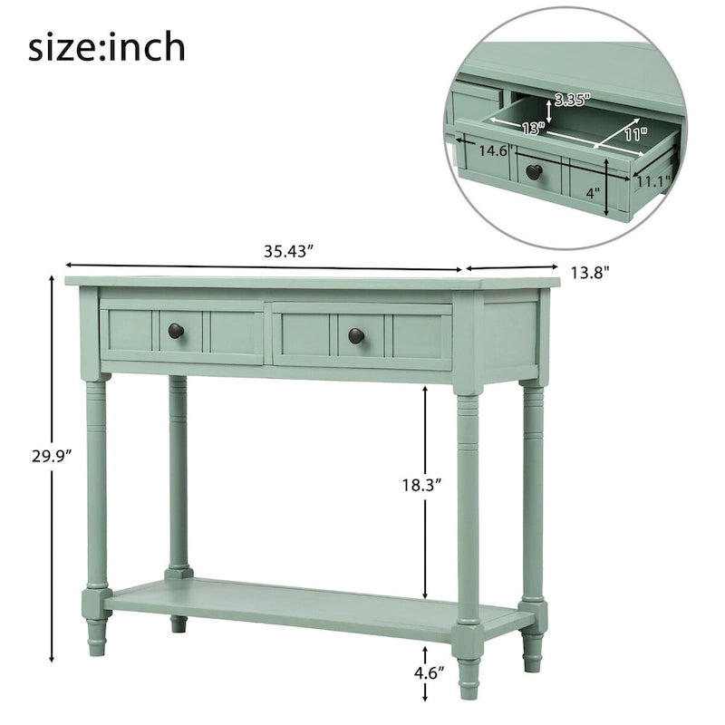 Console Daisy avec 2 tiroirs et étagère inférieure