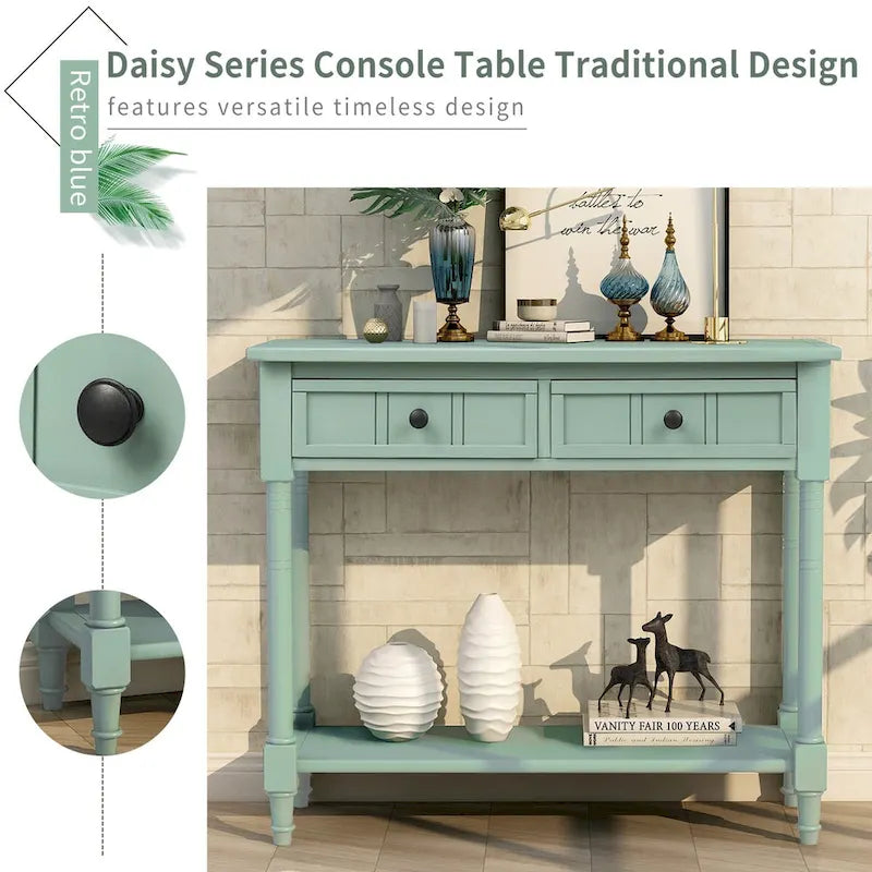 Console Daisy avec 2 tiroirs et étagère inférieure